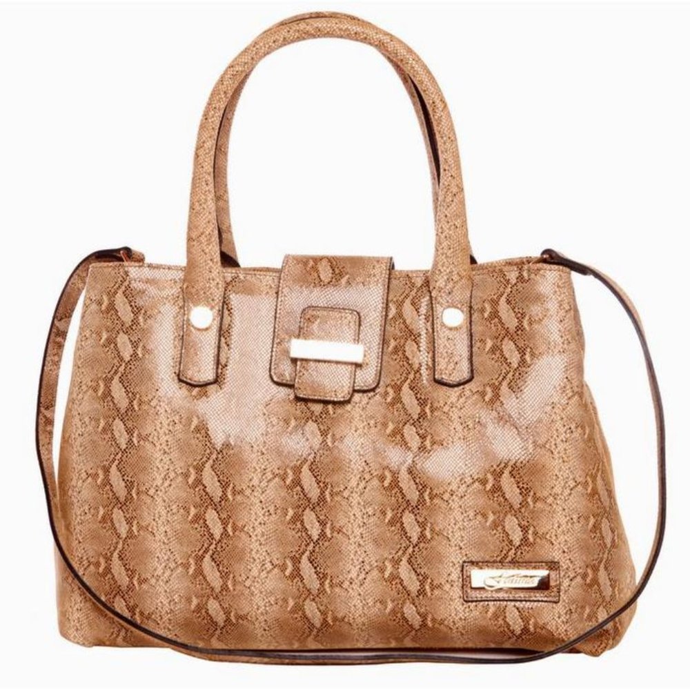 Bijoux Python Print Italian Leather Office Handbag